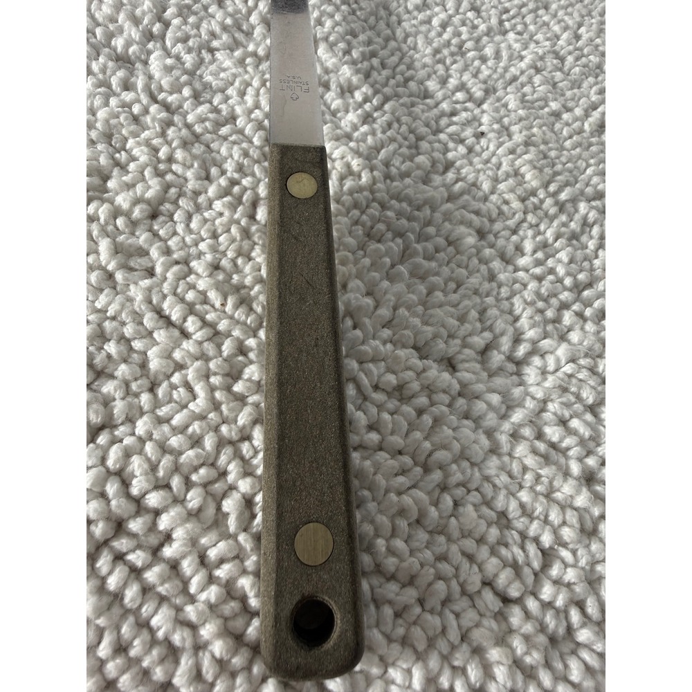 Ekco Flint Stainless Steel Soup Ladle Vintage USA Wood Look Handle 12.5 Inch - Picture 2 of 8